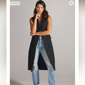 NWT Anthropologie Mare Mare Navy Longline Button Vest Size 2X